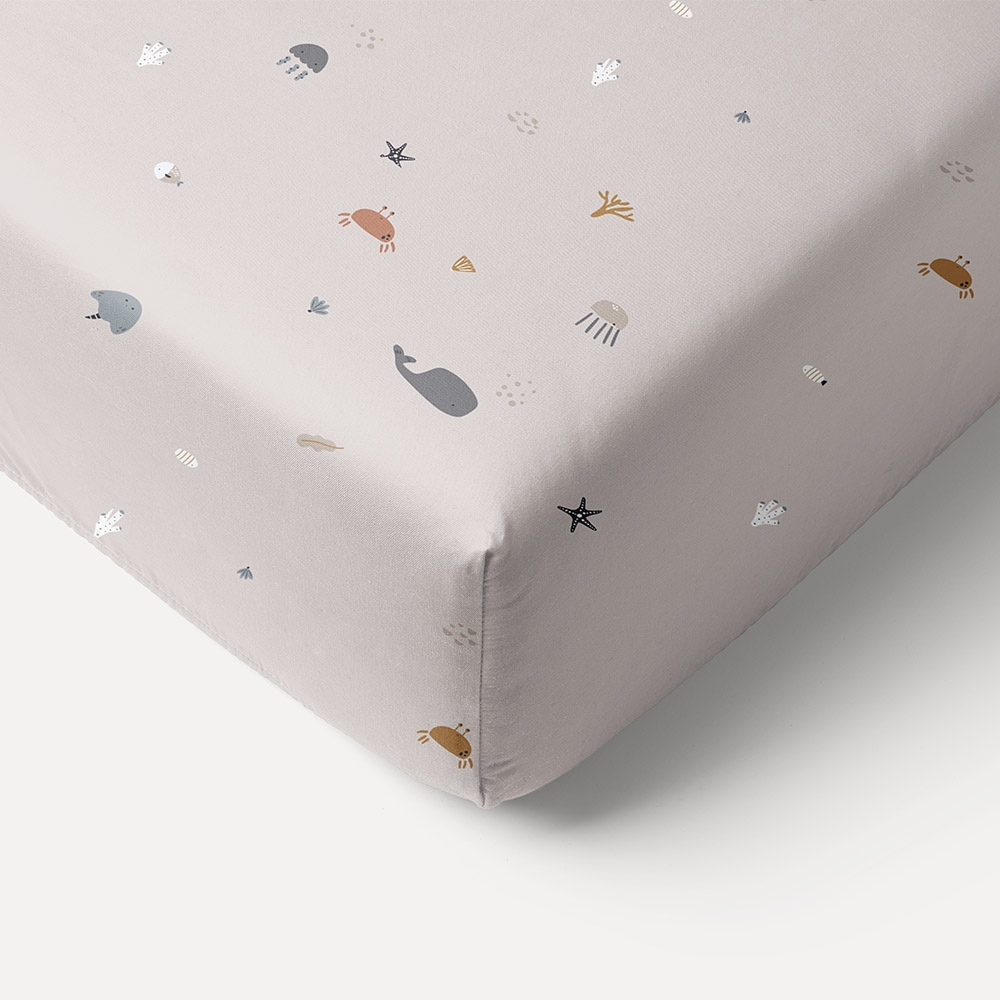 HOESLAKEN LEDIKANT 60 x 120 CM «SEA LIFE» | BEIGE-ZAND