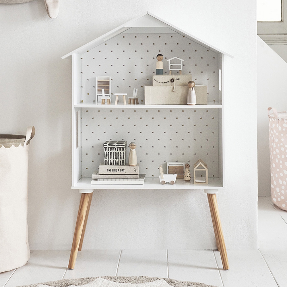 Poppenhuis / wandrek uit hout voor kinderkamer (excl. accessoires)