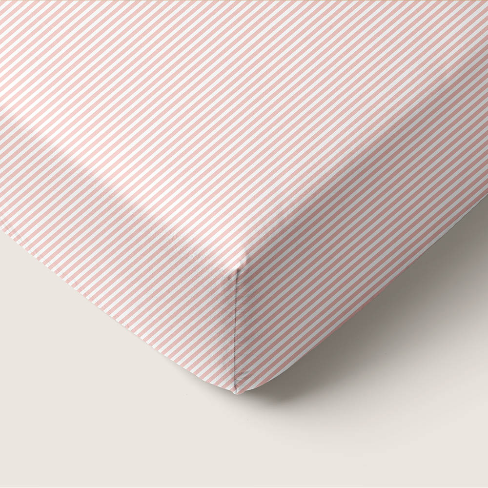PEUTER HOESLAKEN 70 X 140 CM «STRIPED» | OFF WHITE EN ROZE