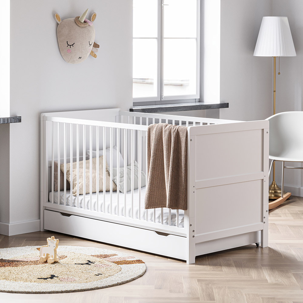 3 in 1 Meegroeibed Evolutif Aurore incl 10 cm premium matras 0-6 jaar | WIT