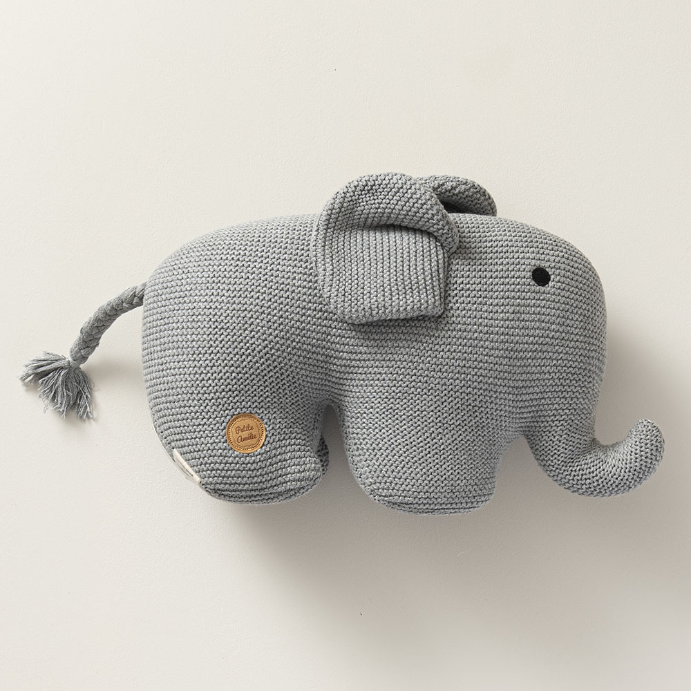 Knuffel kussen | Olifant Grijs | Organic cotton