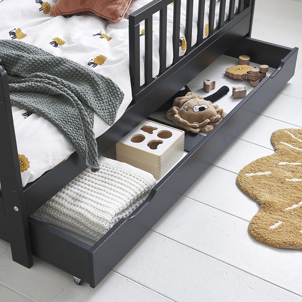 Onderschuiflade voor peuterbed en meegroeibed 140x70 | Zwart 