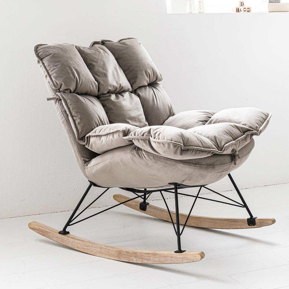 Luxe schommelstoel voor in babykamer | «COCON»  | Grijs