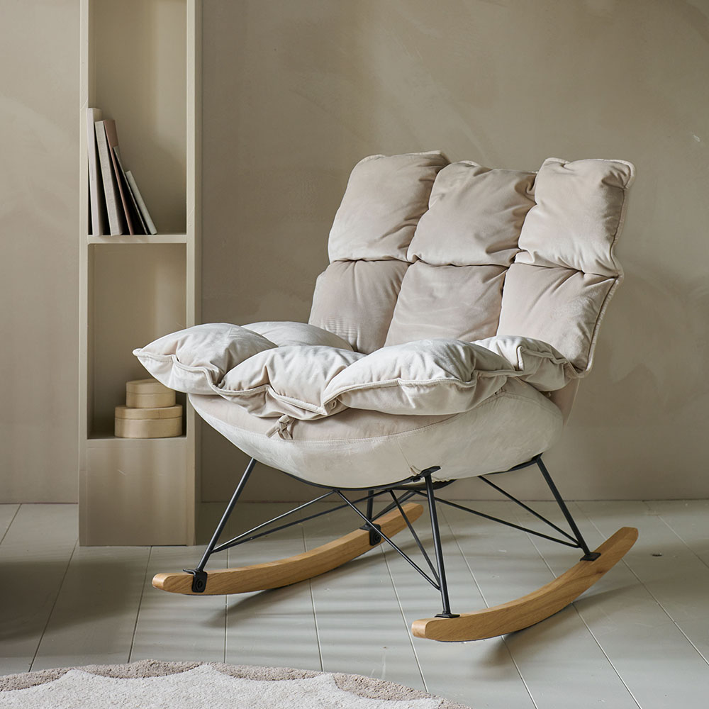 LUXE SCHOMMELSTOEL VOOR IN BABYKAMER | «COCON»  | Beige 