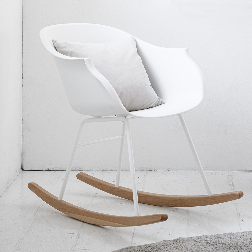 Comfortabele schommelstoel voor babykamer | RETRO | Wit 