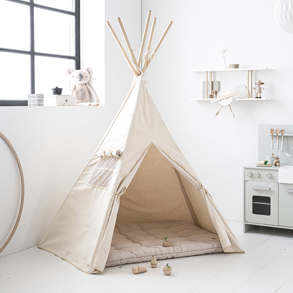 Enten Geweldige eik Verhogen Tipi tent uit canvas | Off White | Petite Amélie