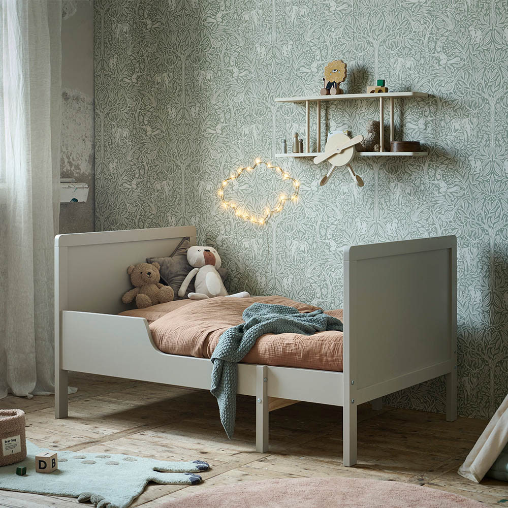 MEEGROEIBED / PEUTERBED «BRUME» INCL. LATTENBODEM | 80 X 140-200 CM | GRIJS