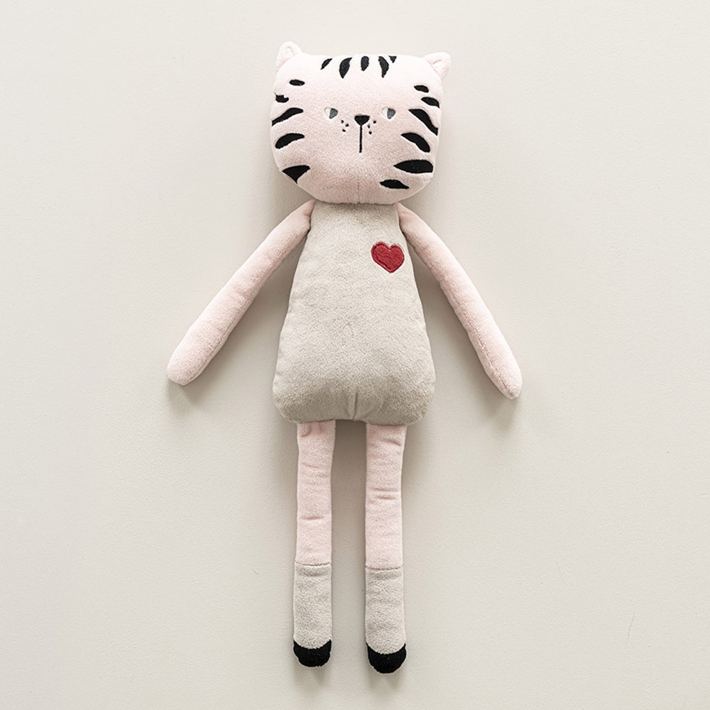 Knuffel poes - knuffel kat Kitty roze zwart | 50cm