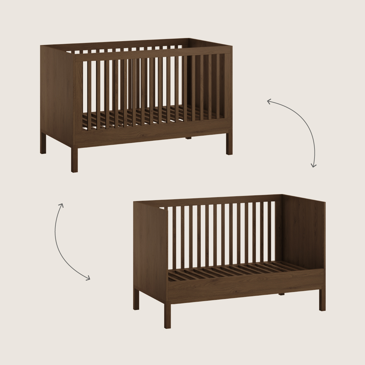 Meegroeibed «Japandi» | 70 x 140 cm | Wenge